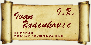 Ivan Radenković vizit kartica